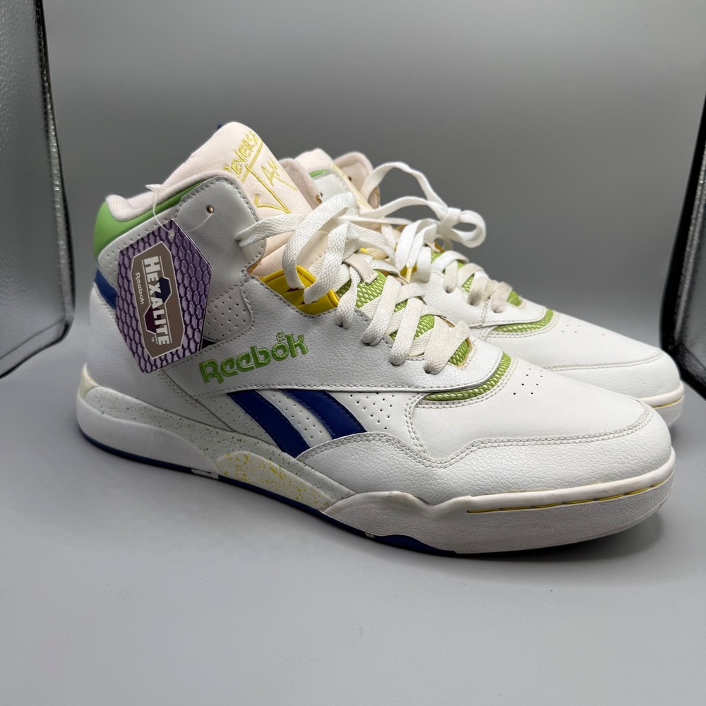 Reebok Reverse Jam Mid Basketball Shoes Mens 13 White Green Blue Vintage 90s